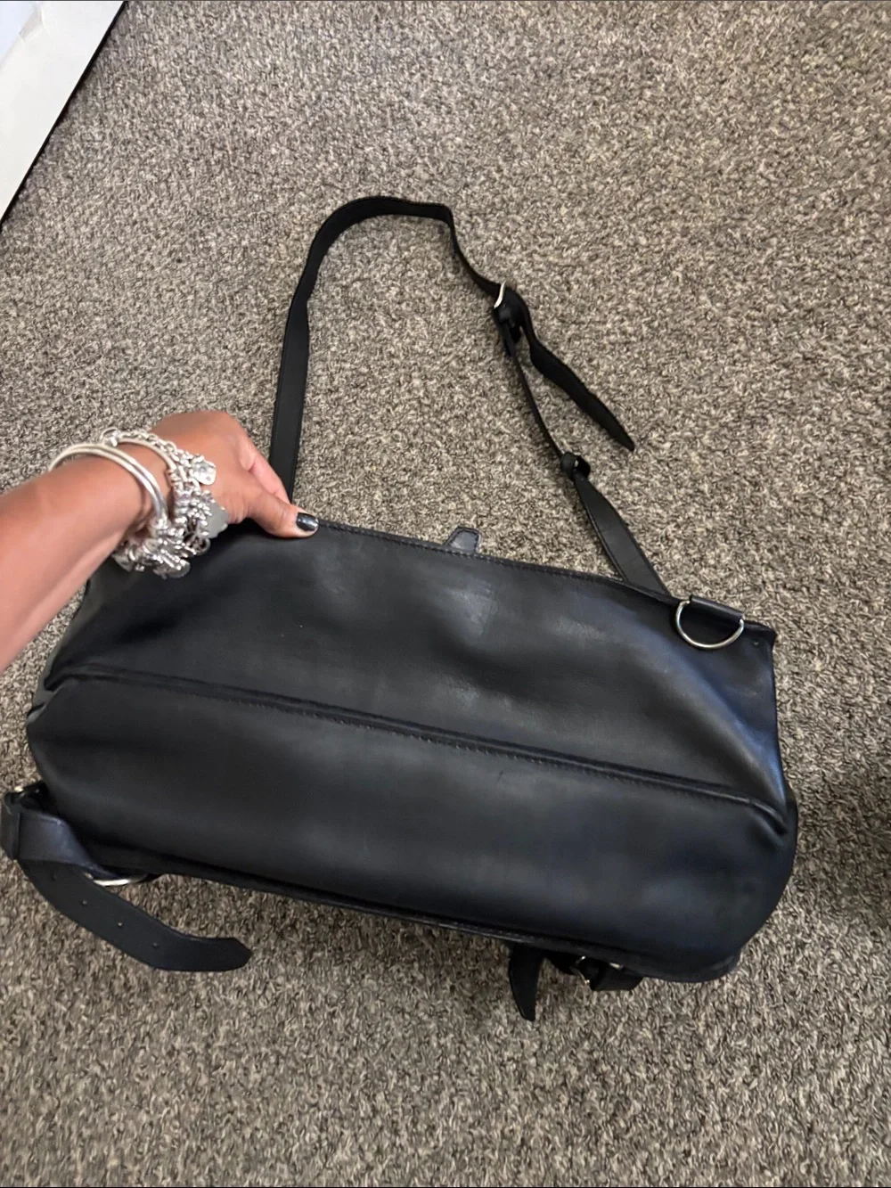 Saddleback Leather shoulder bag/ backpack THICK black Original HEAVY boho biker